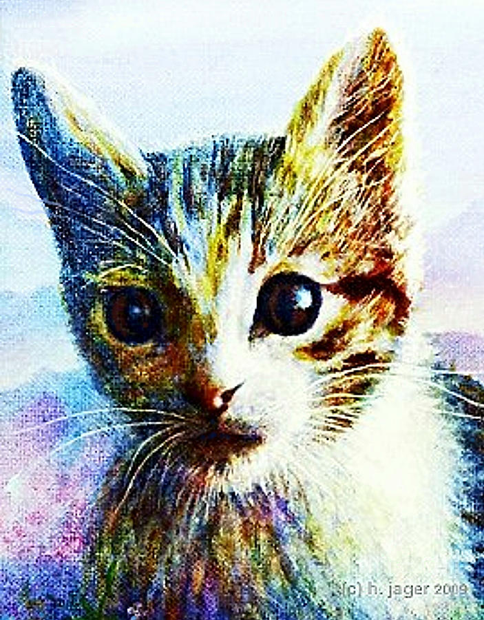 Kitten  Close Painting by Hartmut Jager