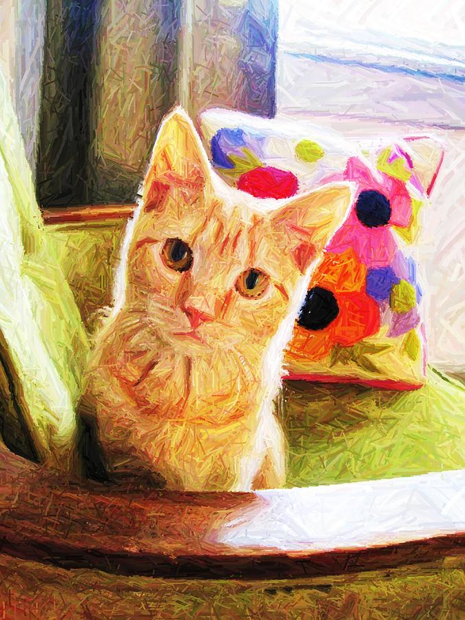 Cat Digital Art - Kitten by Jennifer Randall