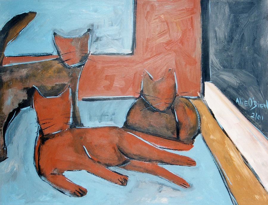 Cat Painting - Kittens by Allison  Fauchier