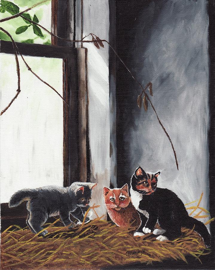 Animal Painting - Kittens Playing by Brandy House