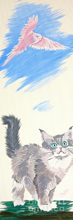 Kitty Bird Painting by Phyllis Kaltenbach