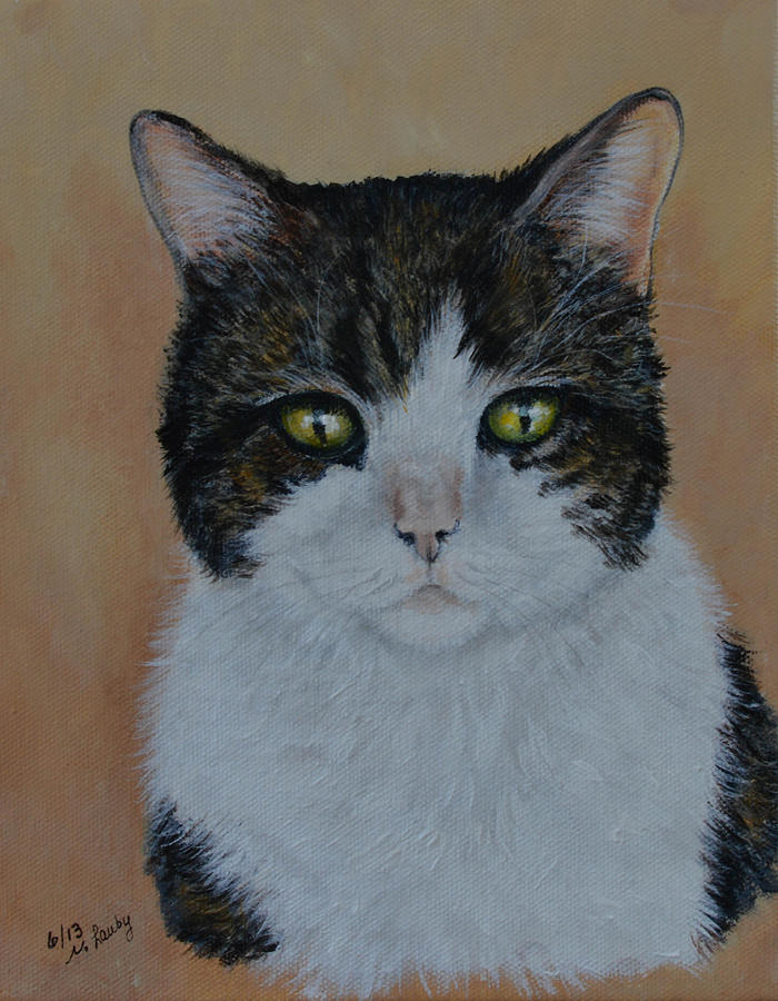 Kitty Cat Painting by Nancy Lauby