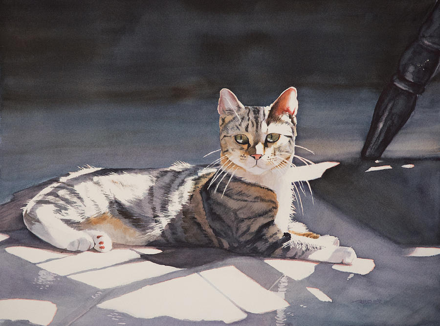 Cat Painting - Kitty by Christopher Reid