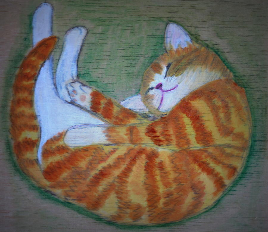 Cat Painting - Kitty by GuoJun Pan