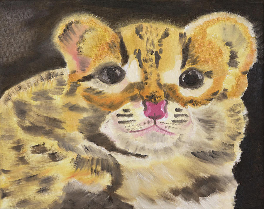 Cat Painting - Peek a Boo Kitty by Meryl Goudey