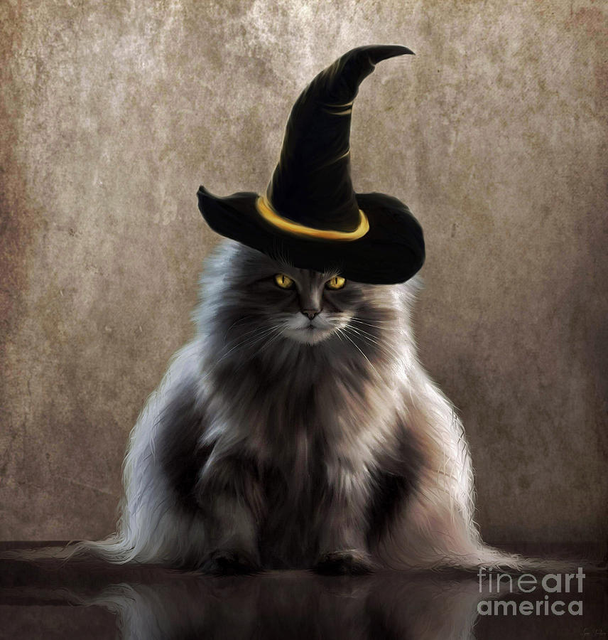 Kitty Witch Painting by Lynn Jackson - Pixels