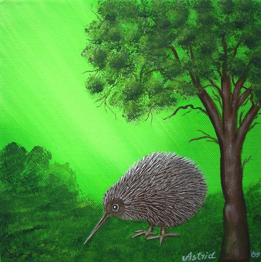 Kiwi Bird Painting by Astrid Rosemergy