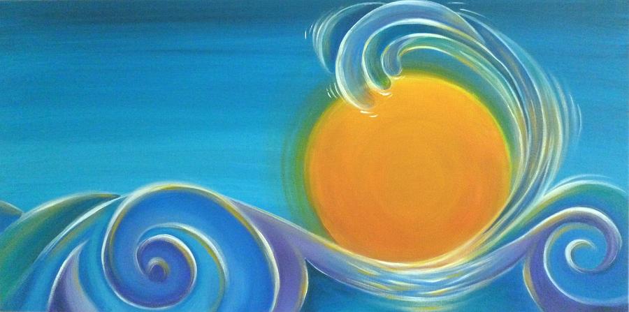 Kiwiana Surf Sun Painting by Reina Cottier