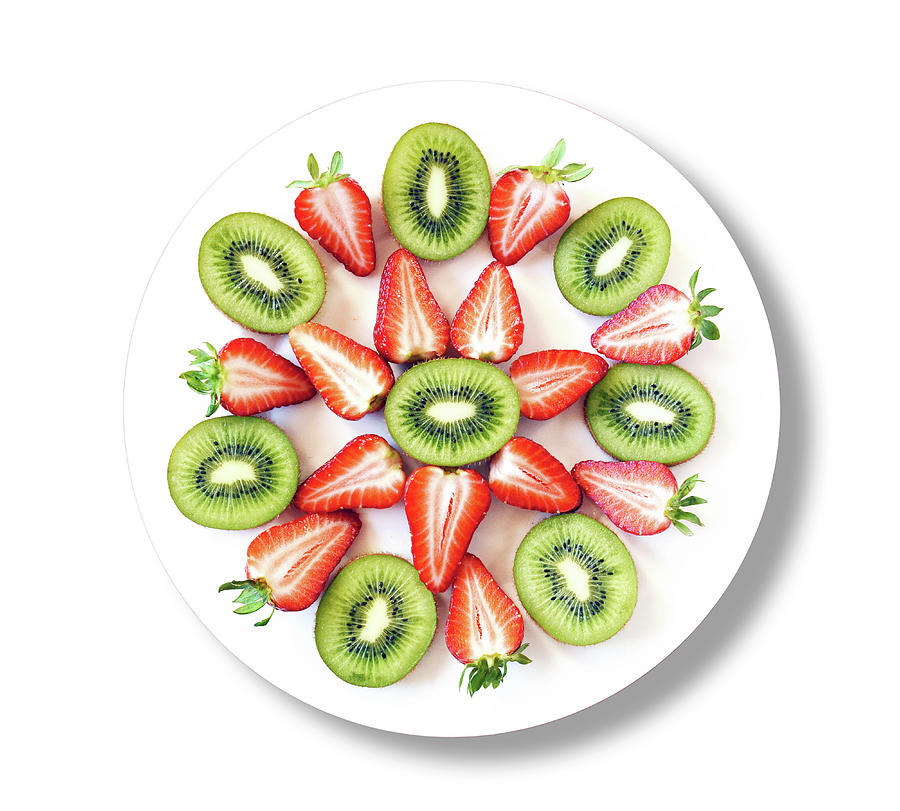 Kiwis And Strawberries On White Plate Photograph by Science Photo Library Kiwis And Strawberries On White Plate Photograph by Science Photo Library
