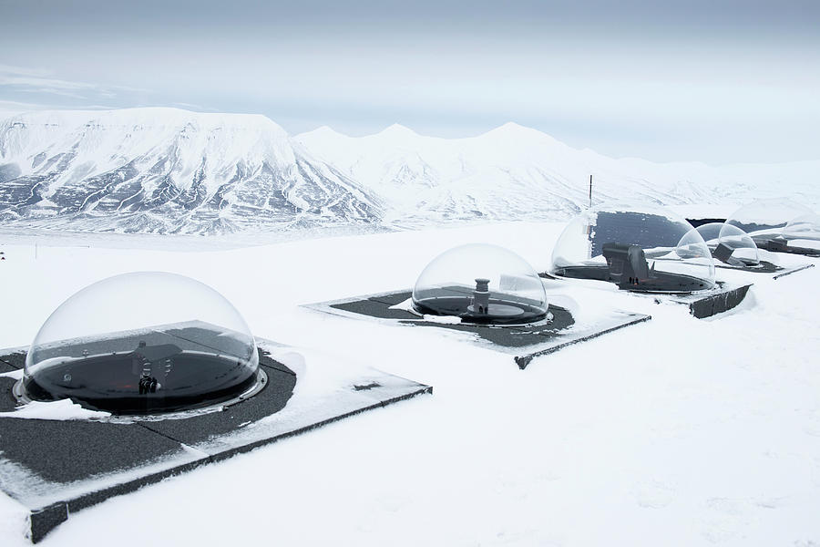 Equipment Photograph - Kjell Henriksen Observatory Domes by Louise Murray