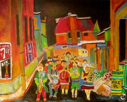 Klezmer Marching Band Painting by Michael Litvack