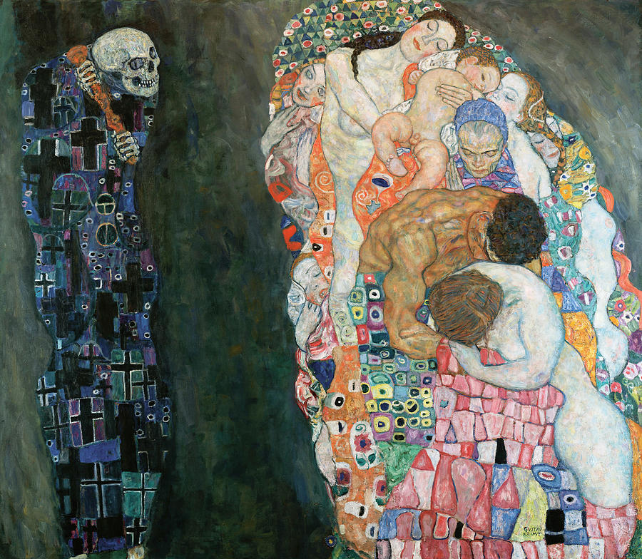 Klimt Death And Life Painting by Granger