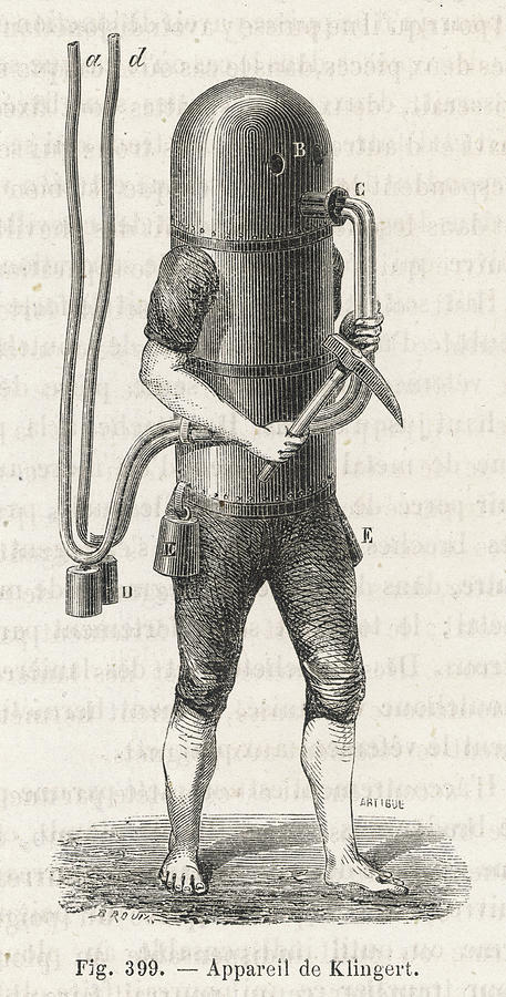 Klingert's Diving Suit And Apparatus by Mary Evans Picture Library