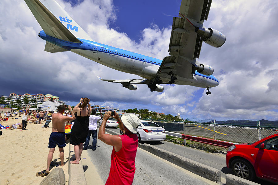 KLM Landing at St Maarten 5  Photograph by Matt Swinden