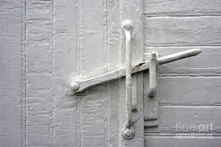 White Painted Hasp Photograph by Inge Riis McDonald