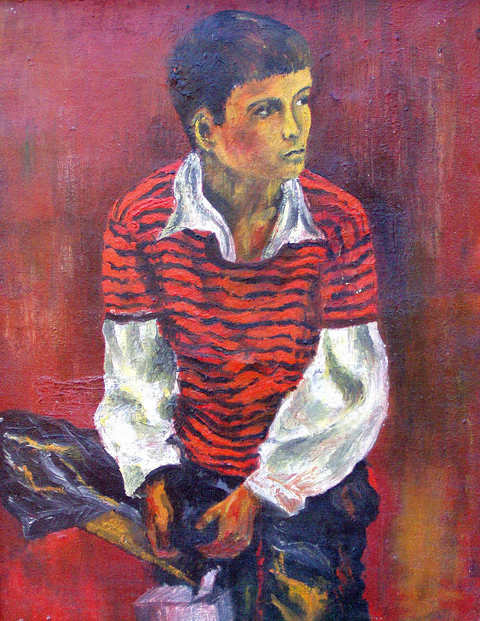 Kneeling Boy Painting by Walter Fahmy