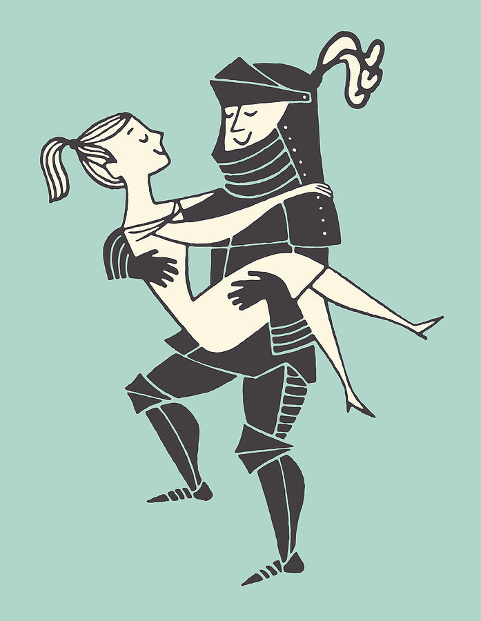 Knight Carrying Woman Drawing by CSA-Archive