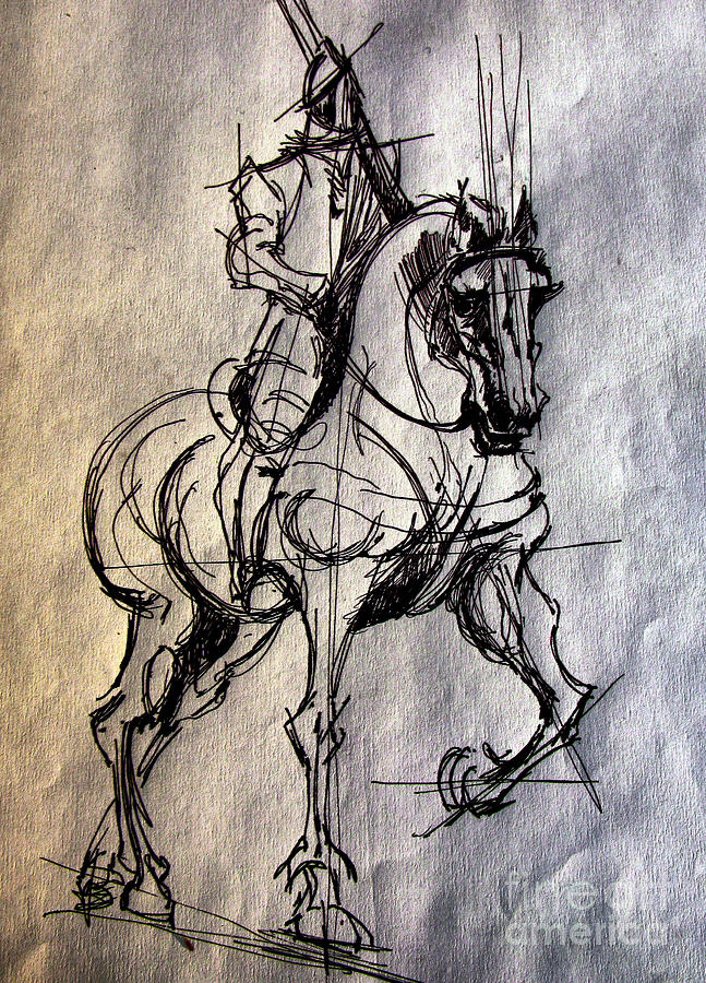 Knight Drawing - Knight by Daliana Pacuraru