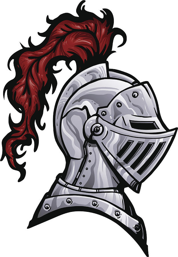 Knight Helmet with Plume Drawing by XonkArts