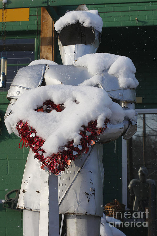 Knight with snowy heart Photograph by Jonathan Welch