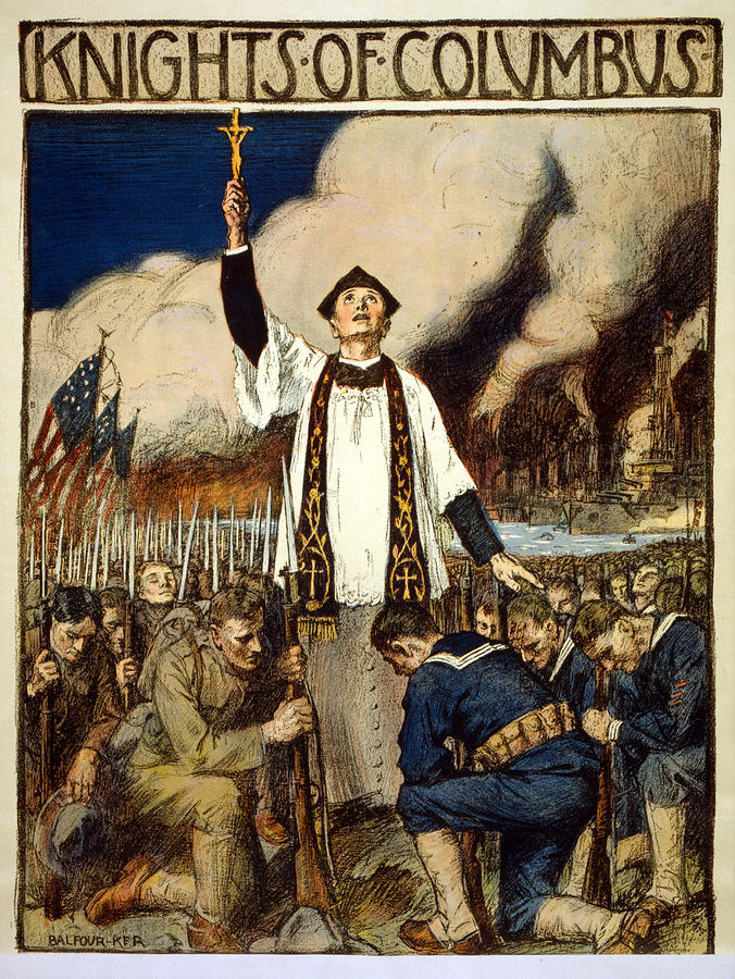 Knights Of Columbus, 1917 Drawing by William Balfour Kerr