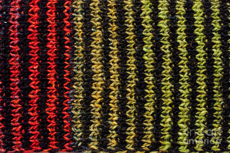 Knitted striped scarf Photograph by Les Palenik