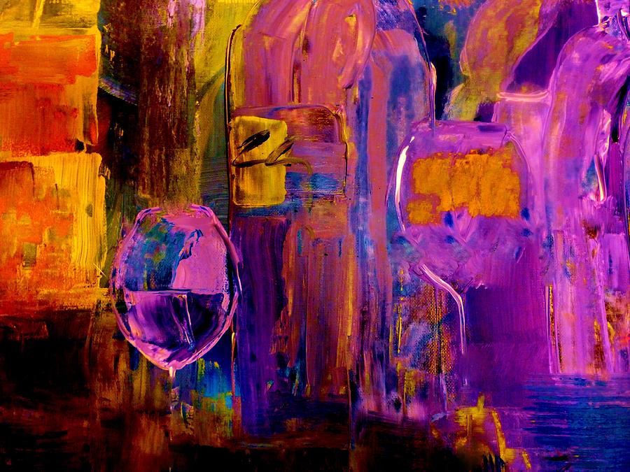 Wine Glass Ice Sculpture Painting by Lisa Kaiser