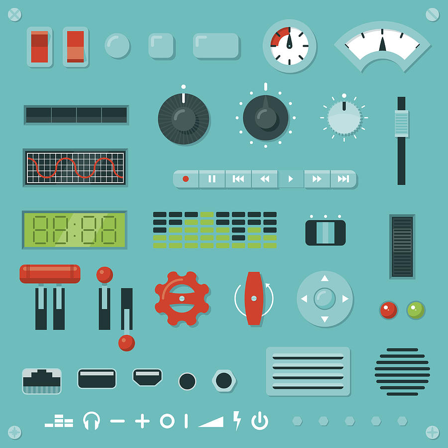 Knobs, Buttons, Levers, etc. Drawing by Tombie