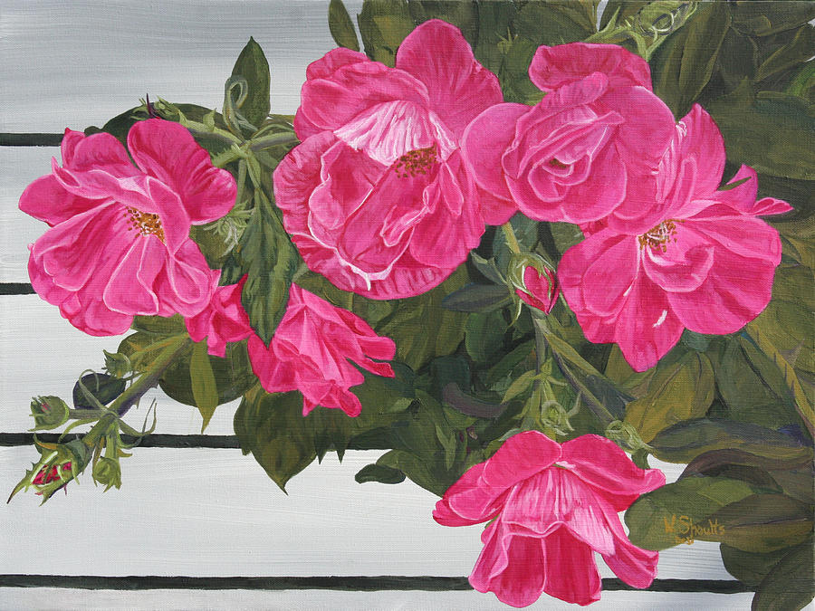 Knock Out Roses Painting by Wendy Shoults