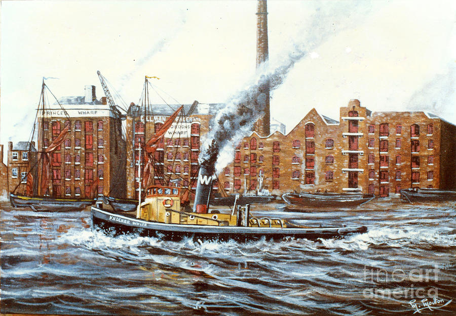 Knocker White sailing down river past Rotherhithe Painting by Mackenzie Moulton