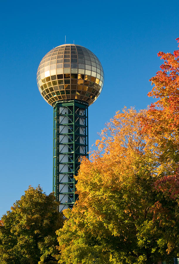 Knoxville Sunsphere In Autumn Photograph by Melinda Fawver