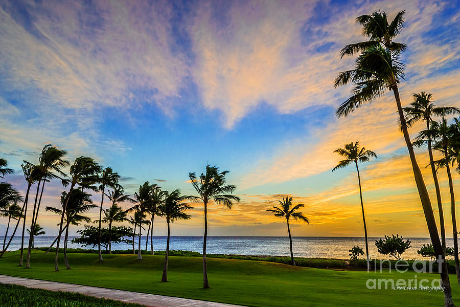 Ocean Sunset Photograph - Ko Olina Cloudy Sunset by Aloha Art