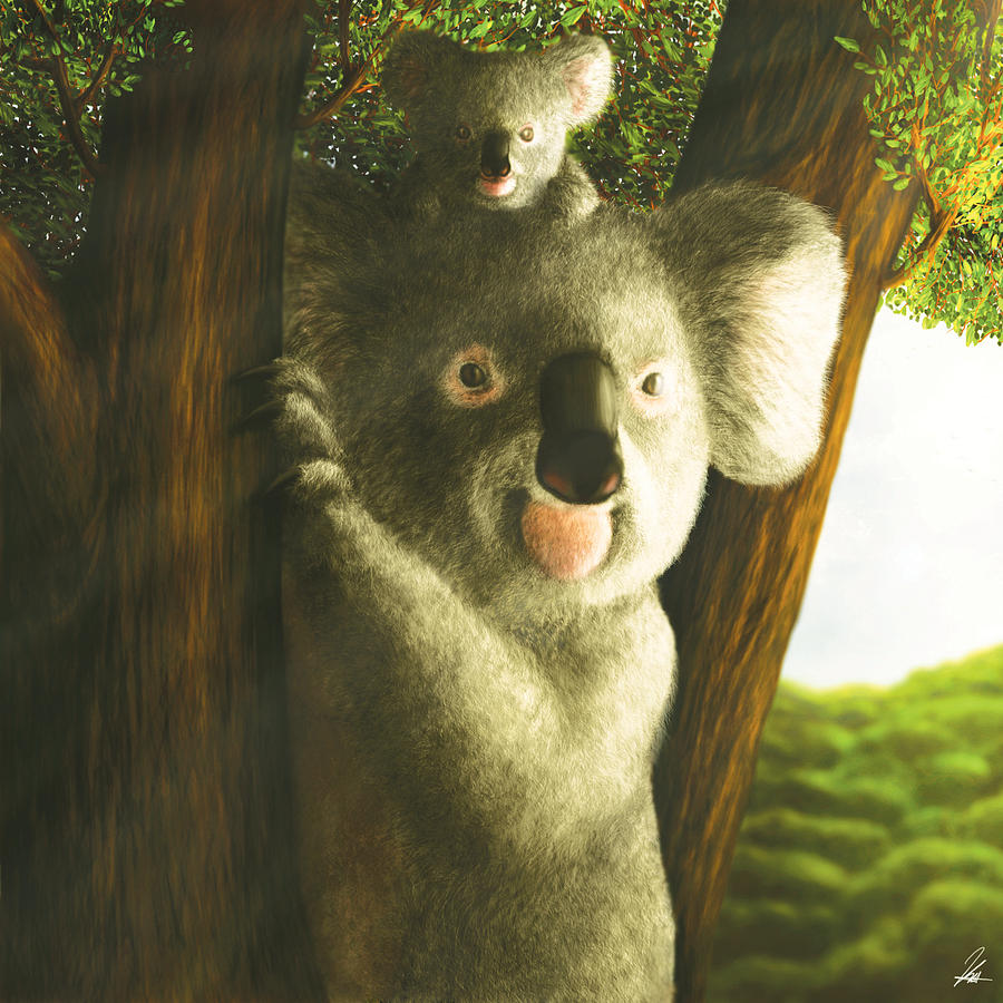 Koala natural peace Digital Art by Ezequiel Caballero