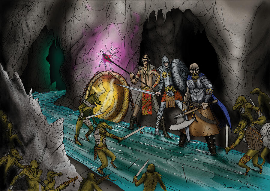 Fantasy Digital Art - Kobold Entry Cavern by James Kramer