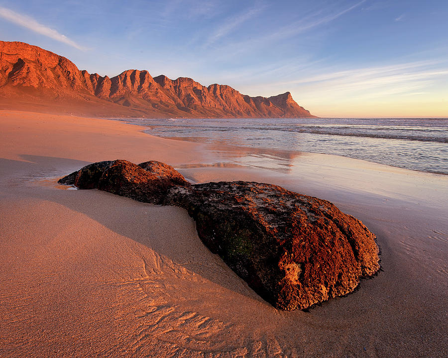 Kogelbaai Beach Rock Sunset Photograph by Paul Bruins Photography
