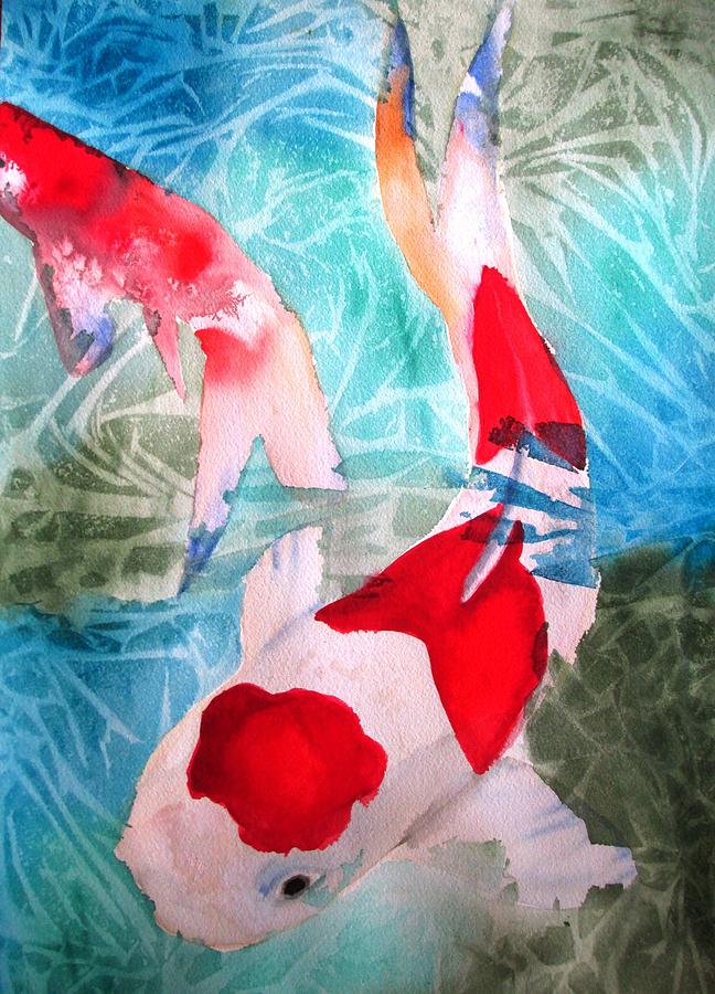 Koi Painting - Kohaku Koi 2 by Sacha Grossel Koi Painting - Kohaku Koi 2 by Sacha Grossel