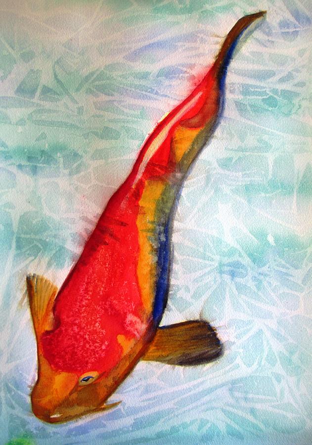 Koi Painting - Kohaku Koi Orange by Sacha Grossel Koi Painting - Kohaku Koi Orange by Sacha Grossel