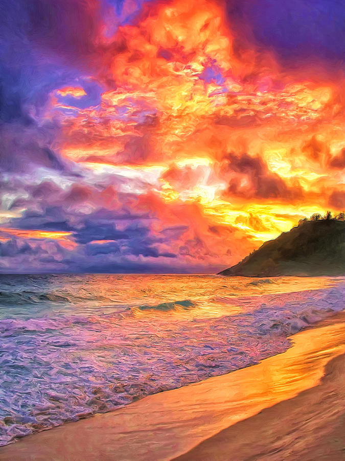 Kohala Sunset Painting by Dominic Piperata | Fine Art America