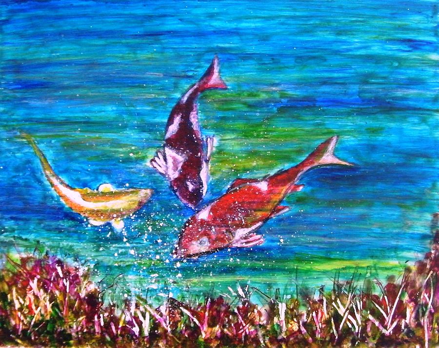 Koi and Joy Fish Painting by Manjiri Kanvinde