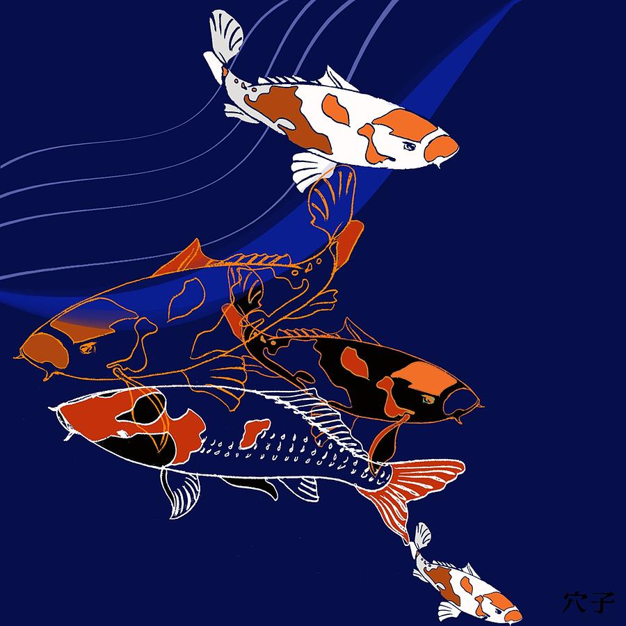 Fish Painting - Koi by Anna Platts