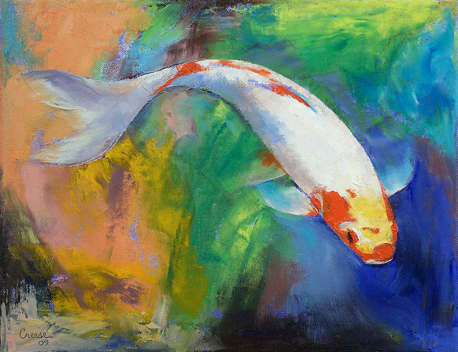 Koi Art Pirouette Painting by Michael Creese