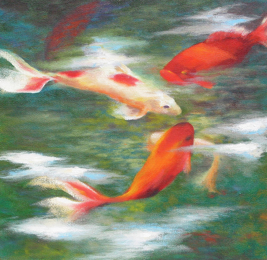 Koi Carp Goldfish Swimming In Pond Photograph by Ikon Ikon Images