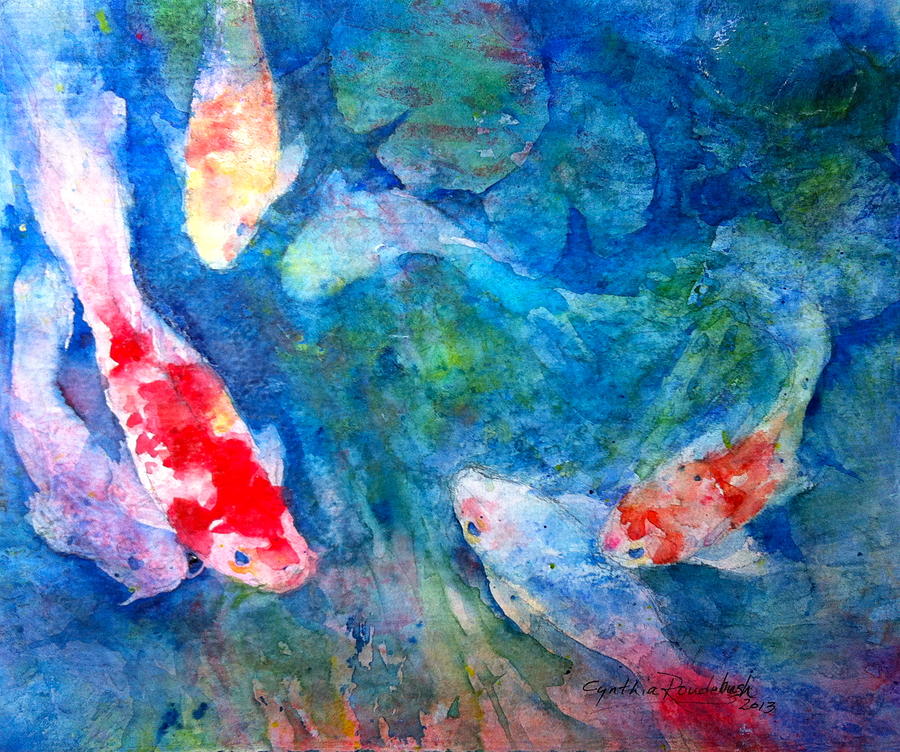 Fish Painting - Koi by Cynthia Roudebush