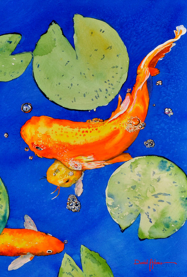 Koi Fish Painting by Daniel Adams