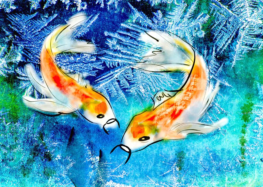 Nature Digital Art - Koi Fish by Elaine Weiss