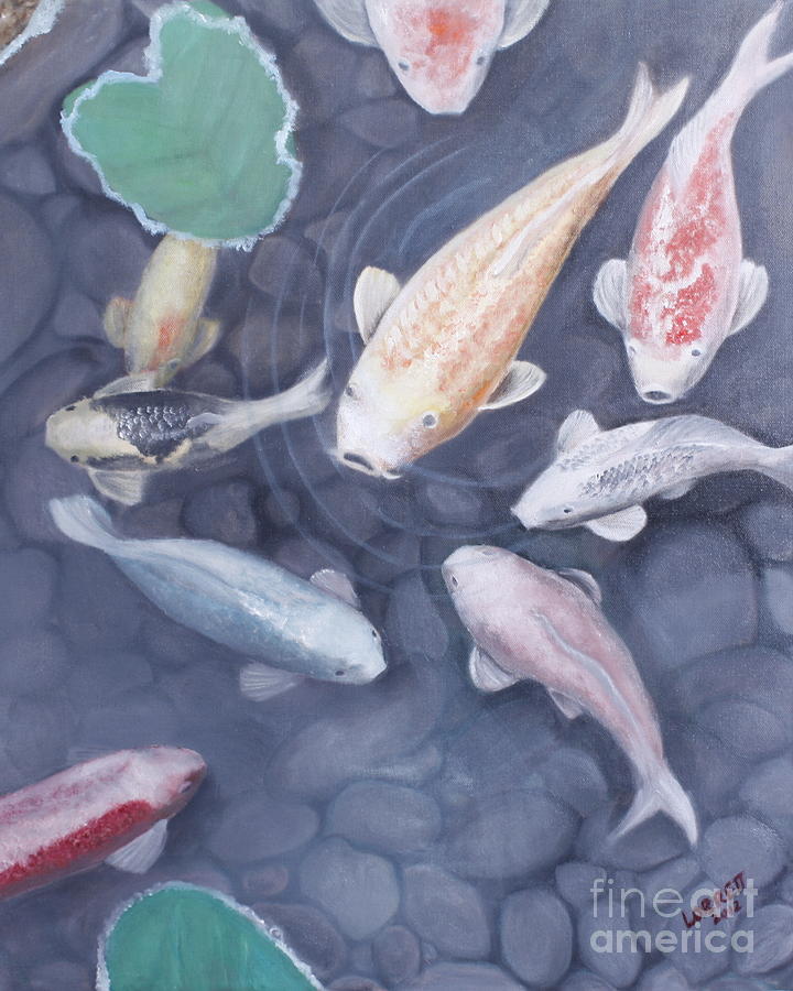 Fish Painting - Koi fish by Lorrett A