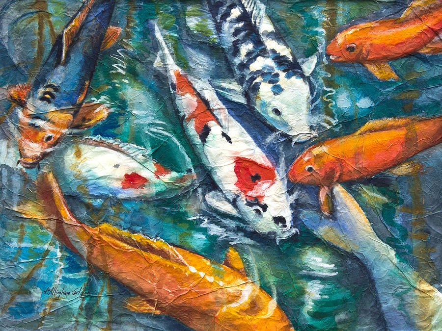 Koi on Rice Paper Painting by Patricia Allingham Carlson - Fine Art America