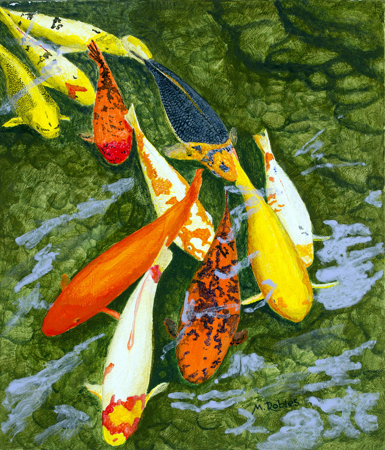 Wildlife Painting - Koi Parade by Mike Robles