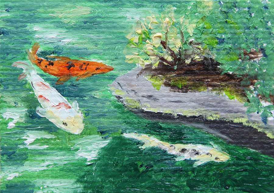 Koi Pond Painting by Alan Mager