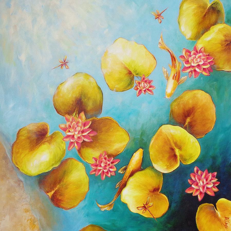 Koi Pond Painting by Dina Dargo